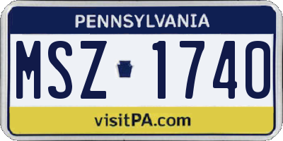 PA license plate MSZ1740