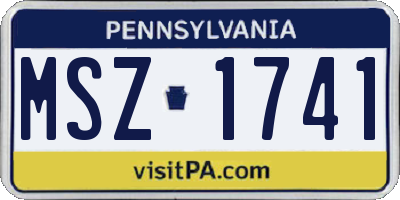 PA license plate MSZ1741