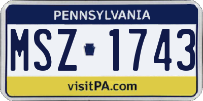 PA license plate MSZ1743