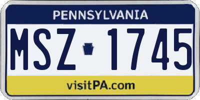 PA license plate MSZ1745