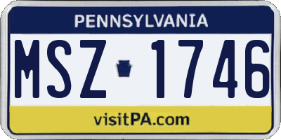 PA license plate MSZ1746