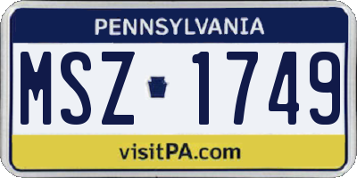 PA license plate MSZ1749