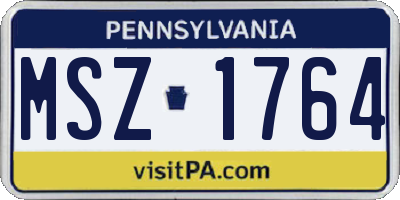 PA license plate MSZ1764