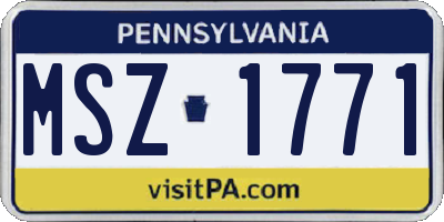 PA license plate MSZ1771