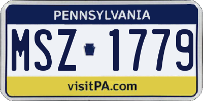 PA license plate MSZ1779