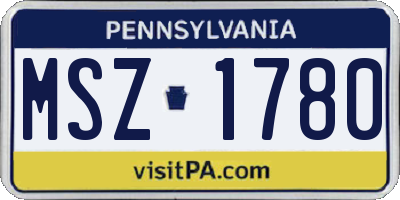 PA license plate MSZ1780