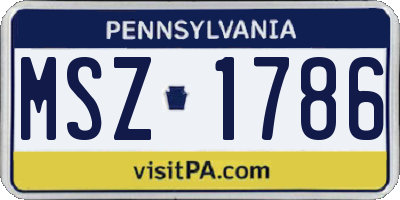 PA license plate MSZ1786