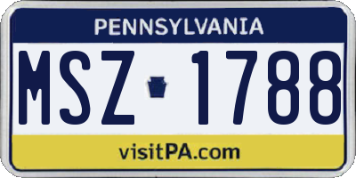 PA license plate MSZ1788