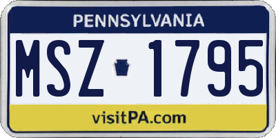 PA license plate MSZ1795
