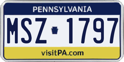 PA license plate MSZ1797