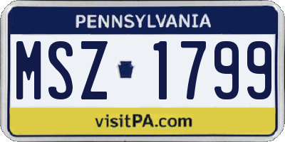 PA license plate MSZ1799