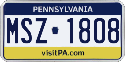 PA license plate MSZ1808