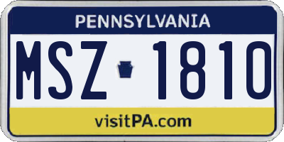 PA license plate MSZ1810