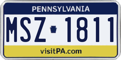 PA license plate MSZ1811