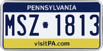 PA license plate MSZ1813