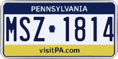 PA license plate MSZ1814