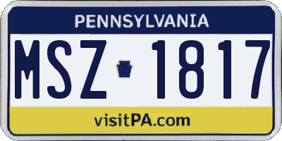 PA license plate MSZ1817