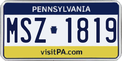 PA license plate MSZ1819