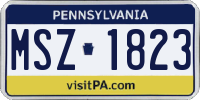 PA license plate MSZ1823