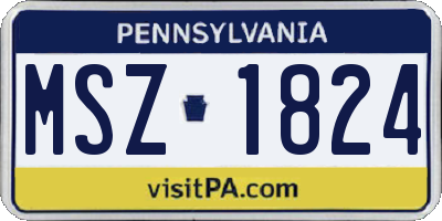 PA license plate MSZ1824