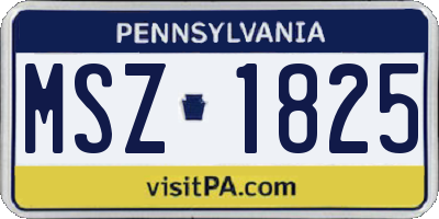 PA license plate MSZ1825
