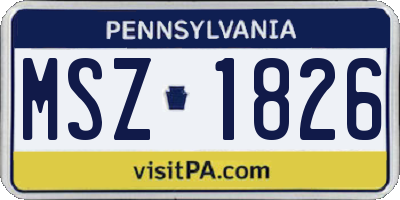 PA license plate MSZ1826
