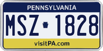 PA license plate MSZ1828