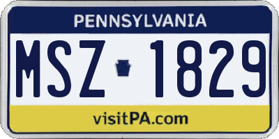 PA license plate MSZ1829