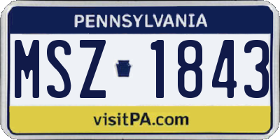 PA license plate MSZ1843