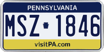 PA license plate MSZ1846