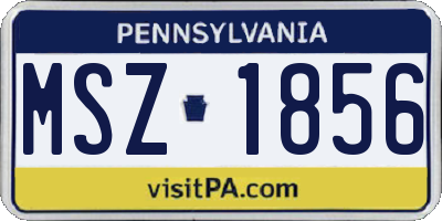 PA license plate MSZ1856