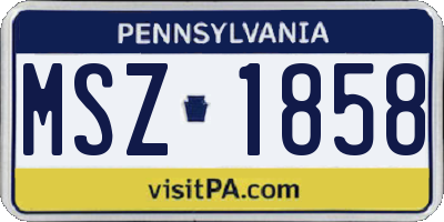 PA license plate MSZ1858