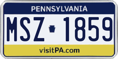 PA license plate MSZ1859