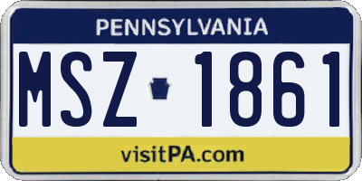 PA license plate MSZ1861