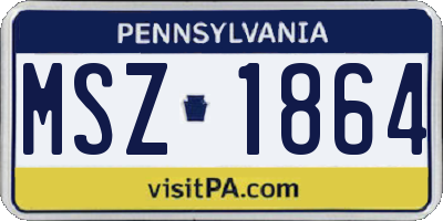 PA license plate MSZ1864