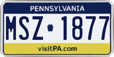 PA license plate MSZ1877