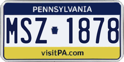 PA license plate MSZ1878