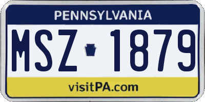 PA license plate MSZ1879