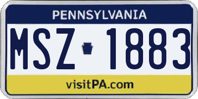 PA license plate MSZ1883