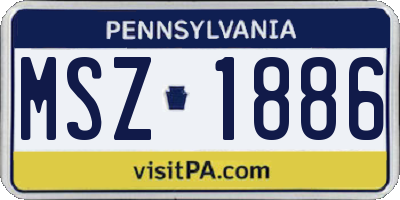 PA license plate MSZ1886