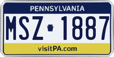 PA license plate MSZ1887
