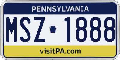 PA license plate MSZ1888