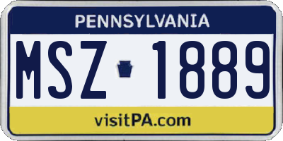 PA license plate MSZ1889
