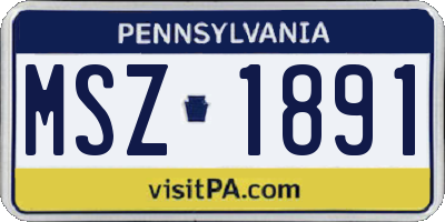 PA license plate MSZ1891