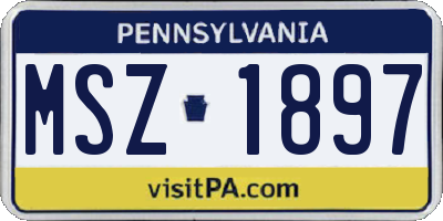 PA license plate MSZ1897