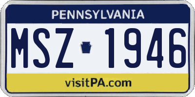PA license plate MSZ1946