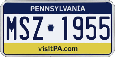 PA license plate MSZ1955