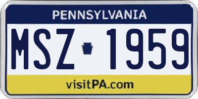 PA license plate MSZ1959