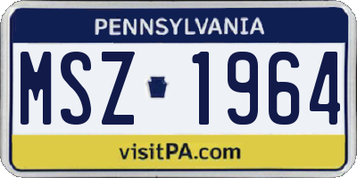 PA license plate MSZ1964