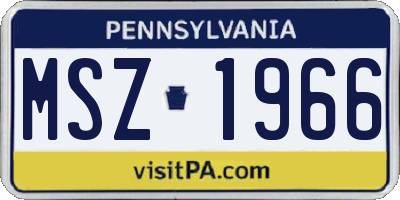 PA license plate MSZ1966